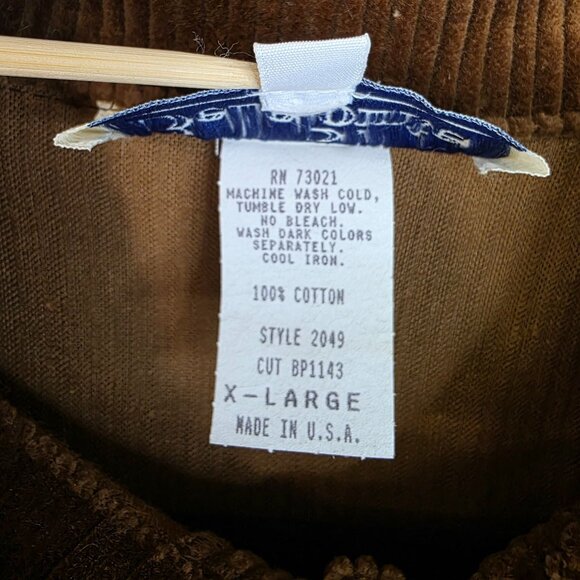 Womens Corduroy Button-Up Shirt Jacket XL Bark Vintage 90s BellePointe Deadstock - Picture 4 of 8